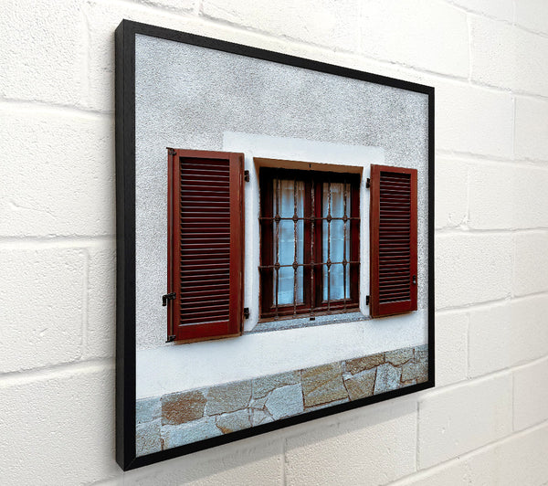 Burgundy Shutter Window