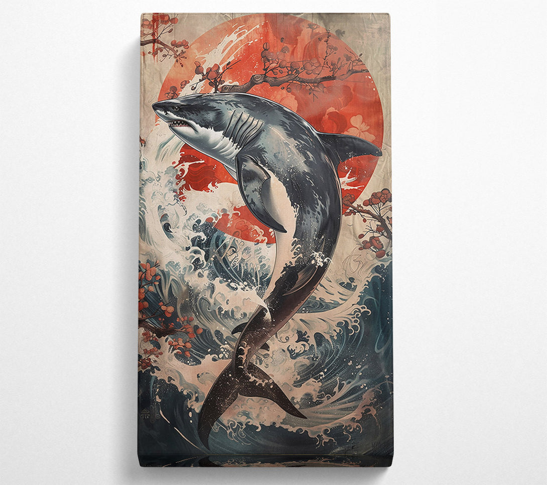  A Canvas Print of Crimson Wave Shark Canvas Art