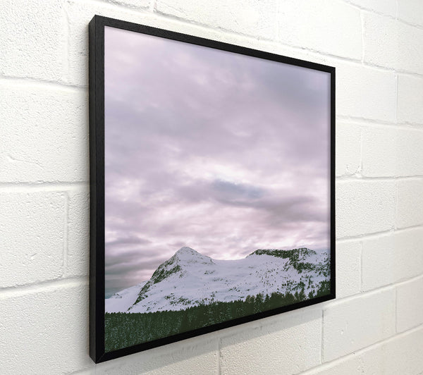 Pale Peaks Under Gray Skies