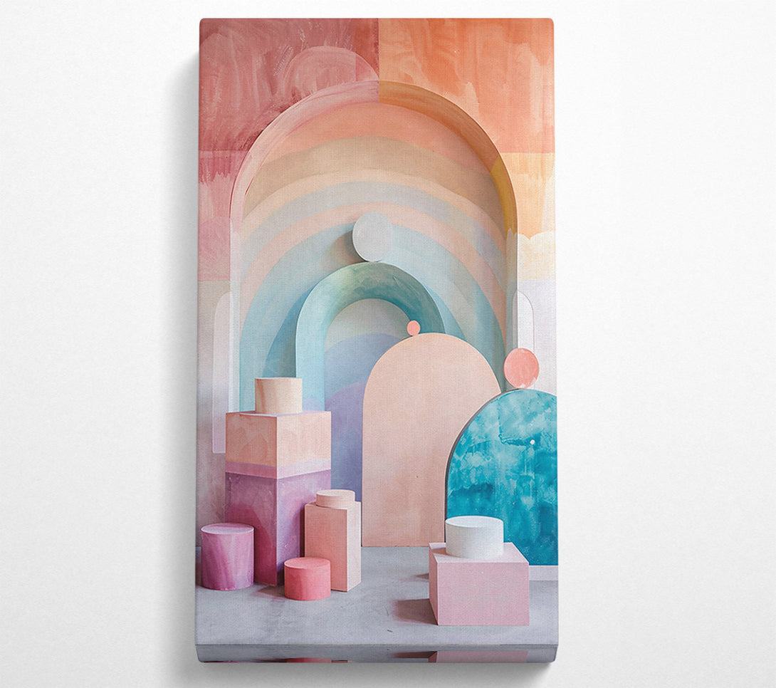  A Canvas Print of Pastel Arches And Circles Canvas Wall Art