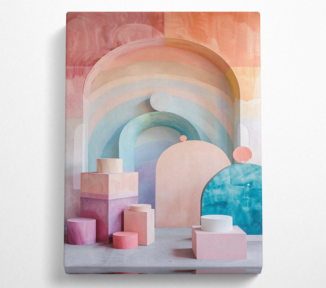  A Canvas Print of Pastel Arches And Circles Canvas Wall Art