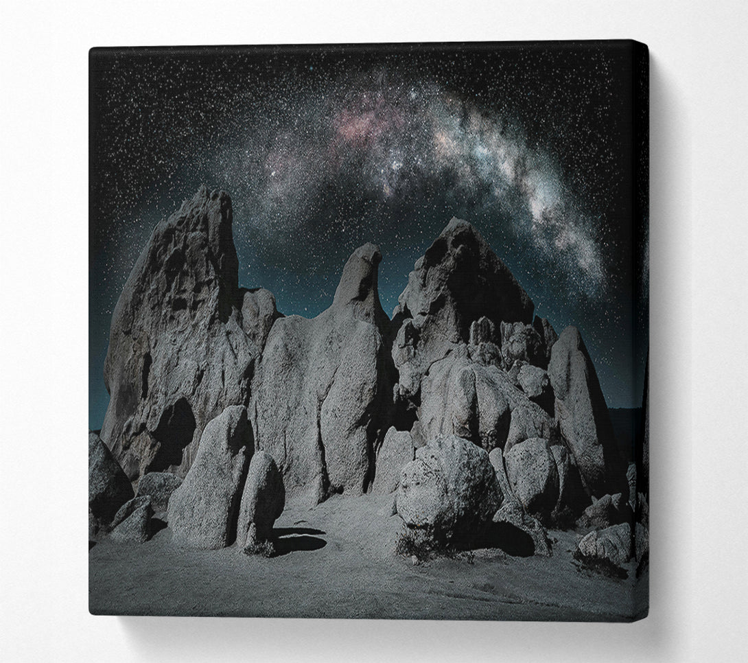  A Canvas Print of Grey Rocks Under Stars Canvas Art