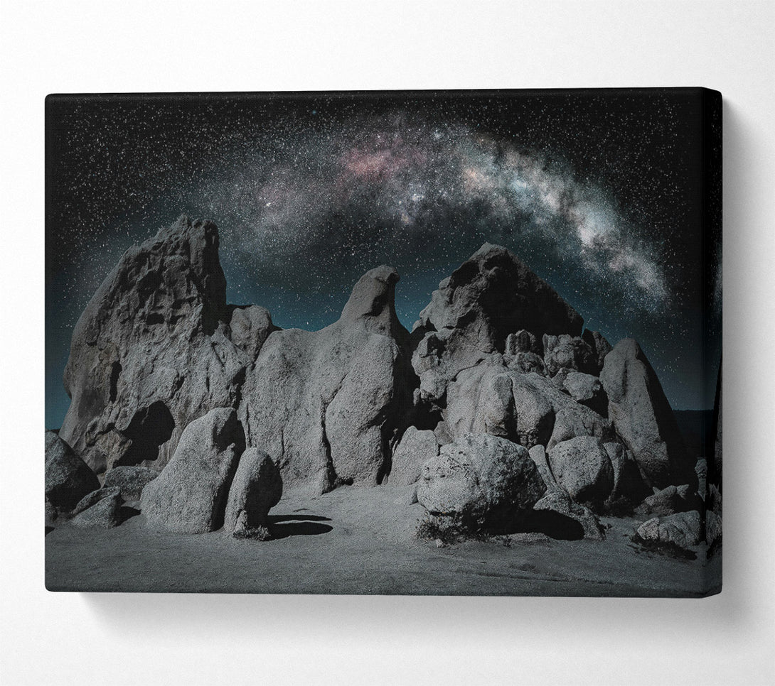  A Canvas Print of Grey Rocks Under Stars Canvas Art