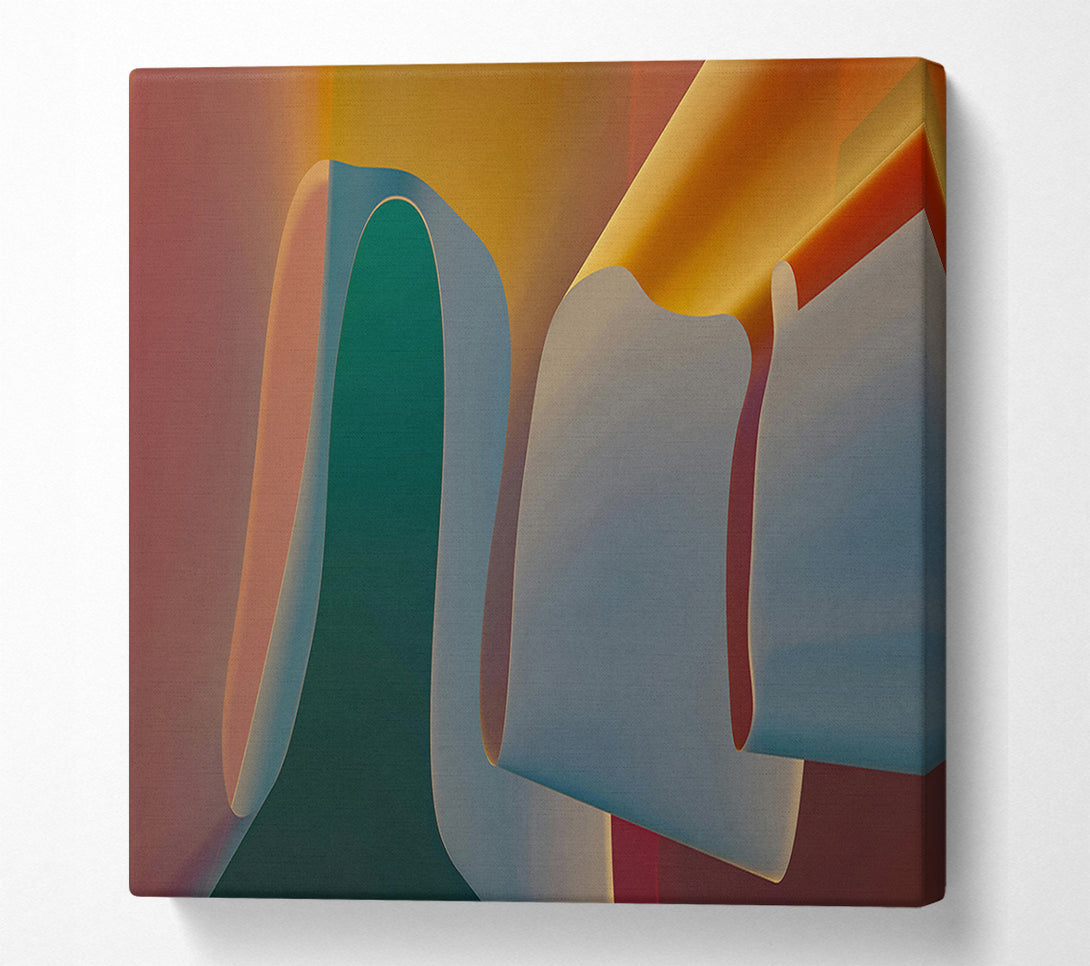  A Canvas Print of Blue Fold Abstract Canvas Wall Art
