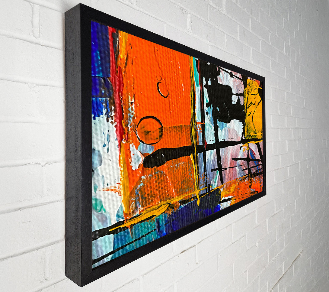  A Canvas Print of Orange Abstract Grid Canvas Art