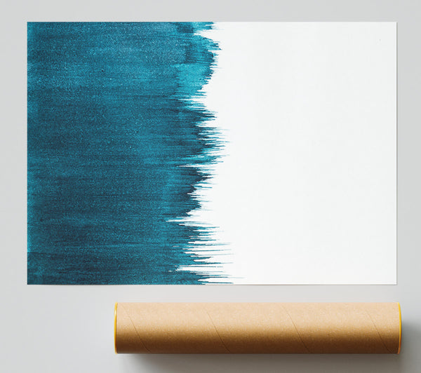 Teal Brushstrokes Fade Giclee Print