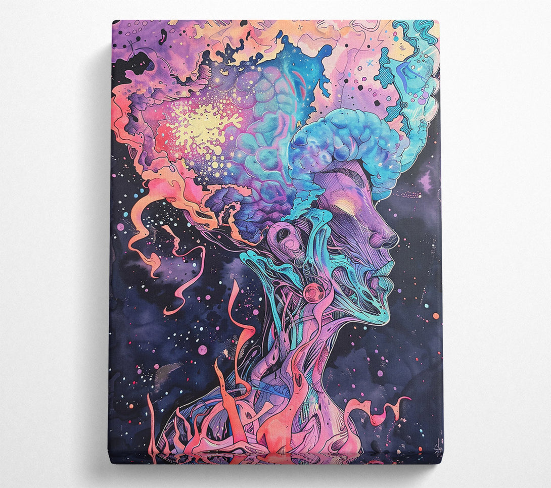  A Canvas Print of Pink Cosmic Bloom Canvas Wall Art