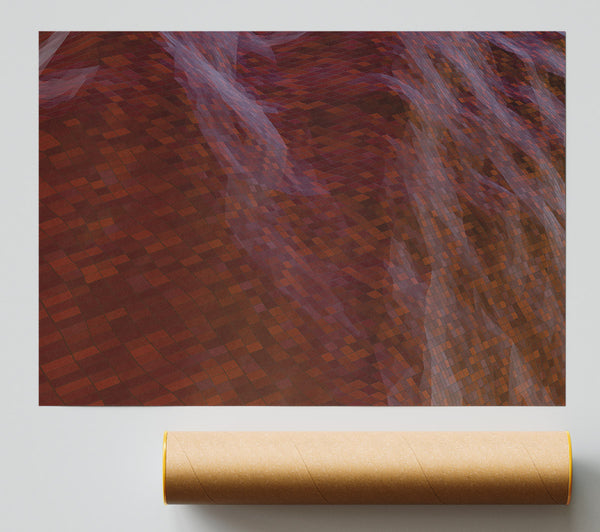Crimson Digital Landscape Poster