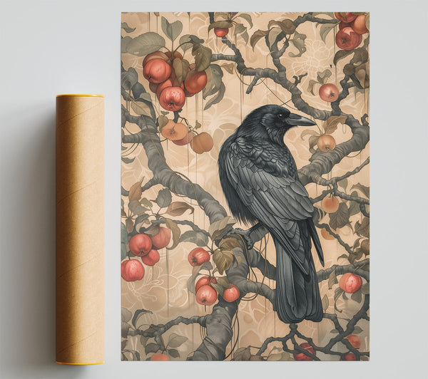 Crimson Raven'S Perch Poster
