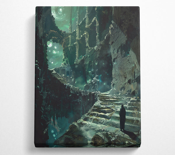  A Canvas Print of Emerald Ruins Ascending Canvas Wall Art