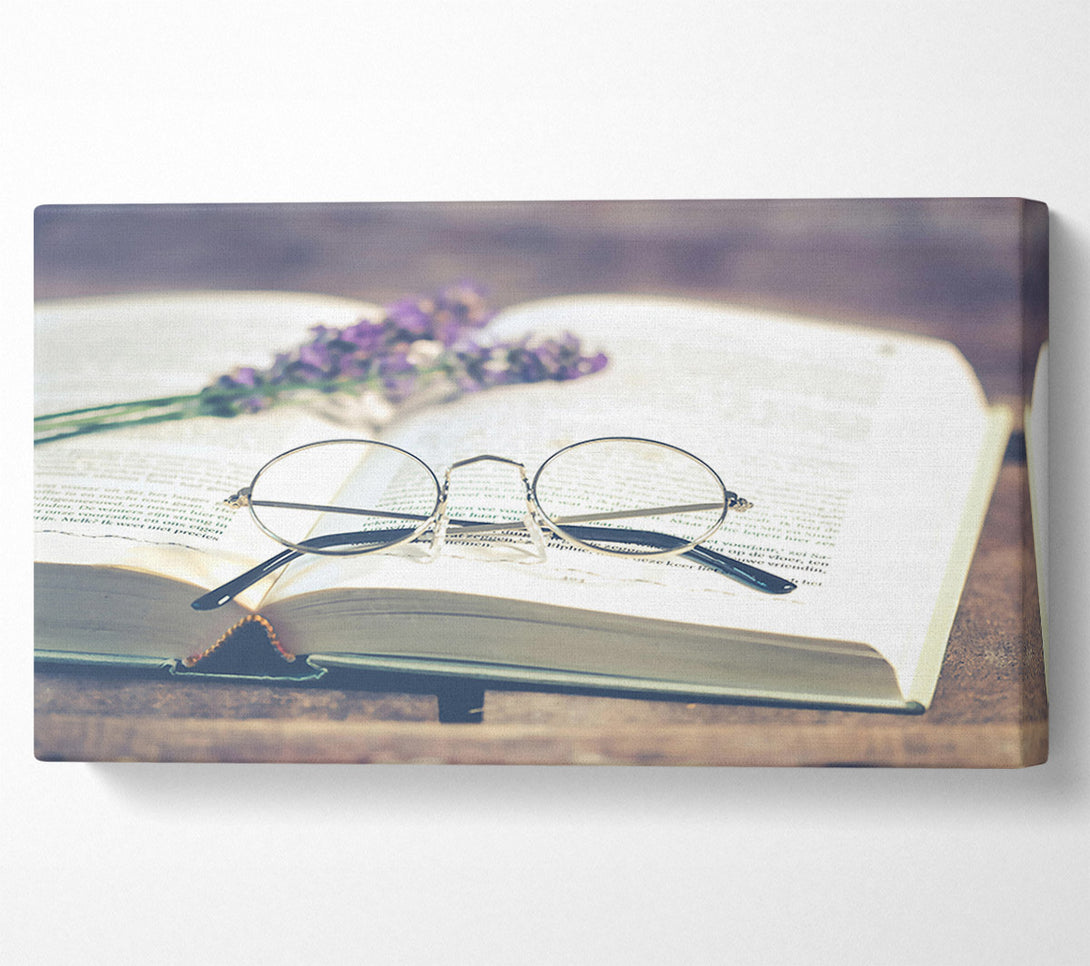  A Canvas Print of Ivory Book And Glasses Canvas Art