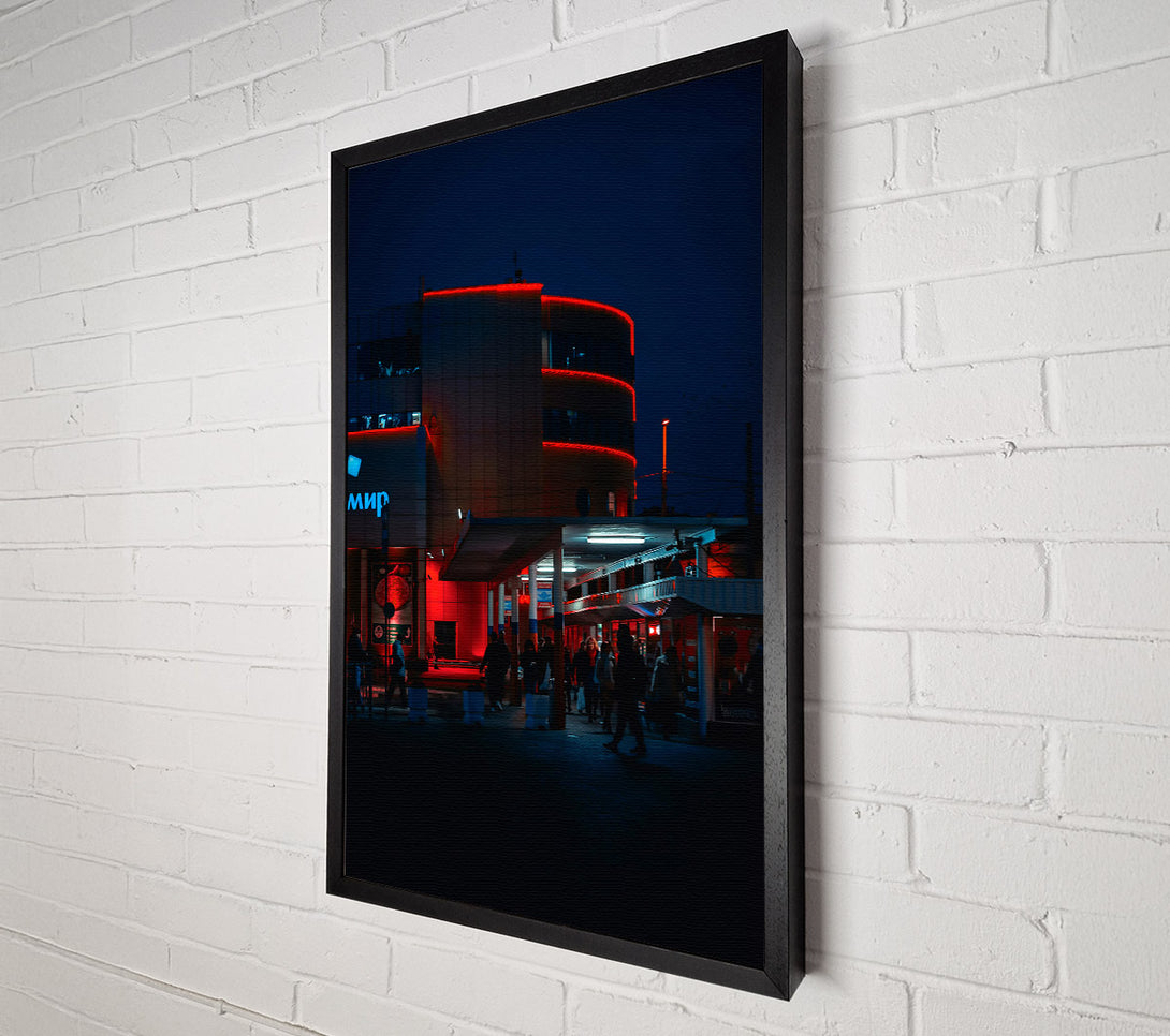  A Canvas Print of Red Neon Cityscape Canvas Art