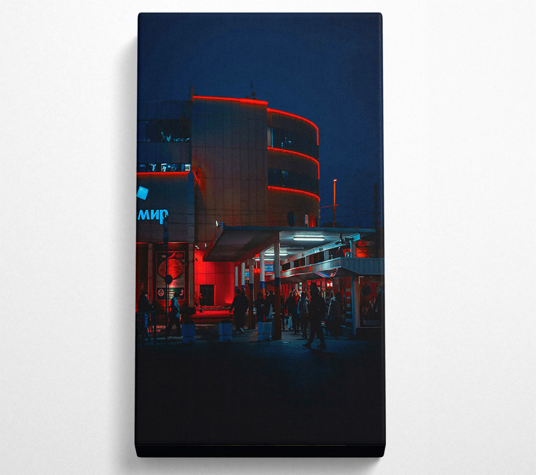  A Canvas Print of Red Neon Cityscape Canvas Art