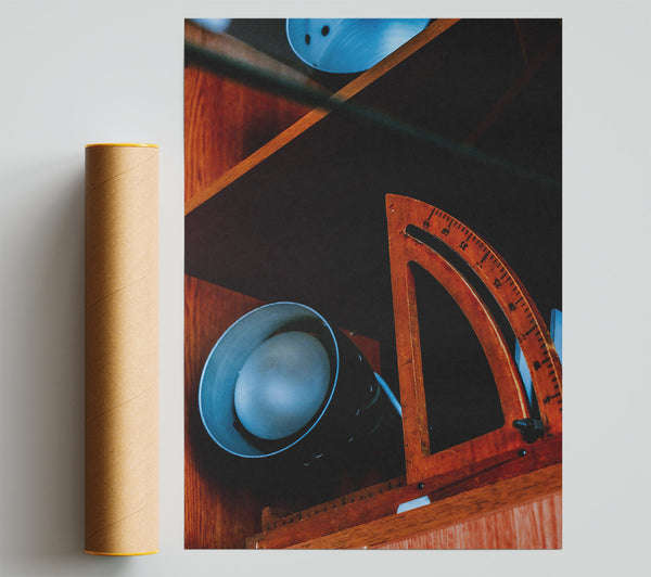 Blue Light Geometry Poster