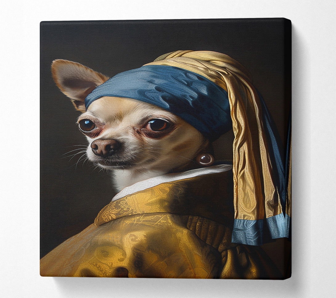  A Canvas Print of Dog With A Pearl Earring Canvas Print