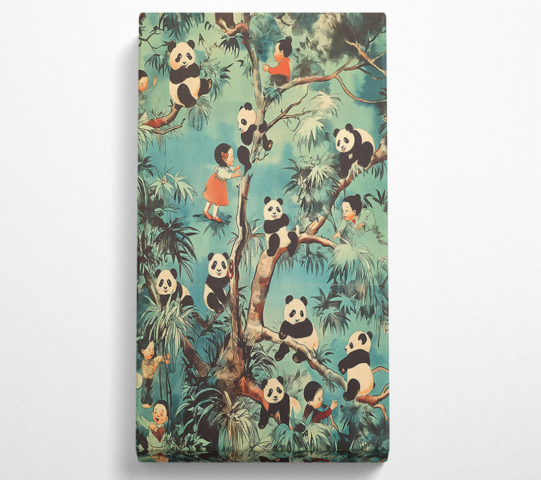  A Canvas Print of Teal Panda Paradise Canvas Art