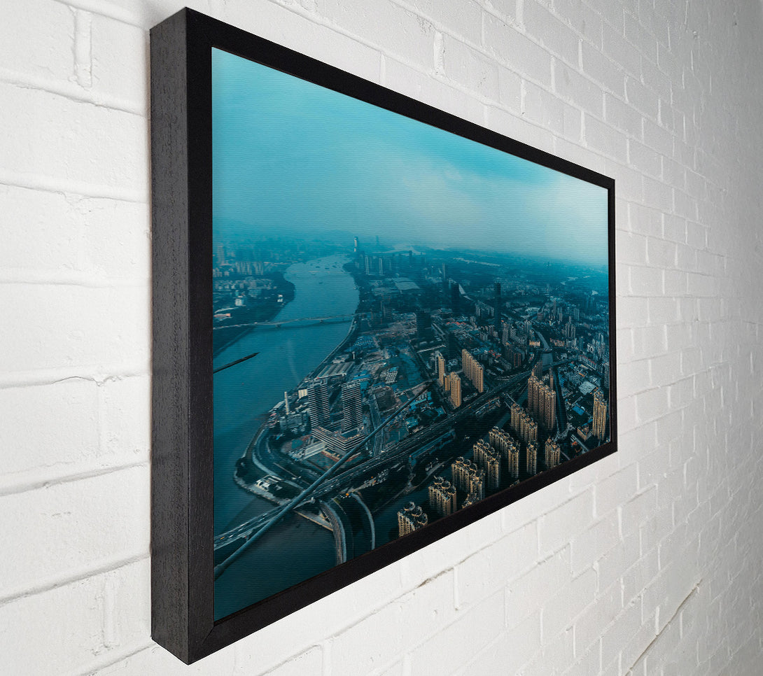  A Canvas Print of Blue Cityscape Canvas Print