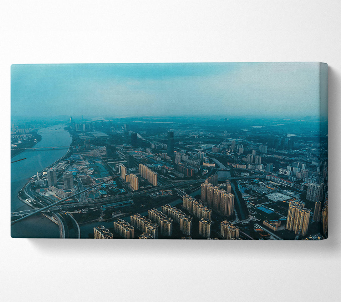  A Canvas Print of Blue Cityscape Canvas Print