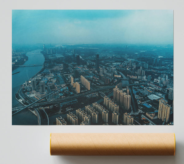 Blue Cityscape Print