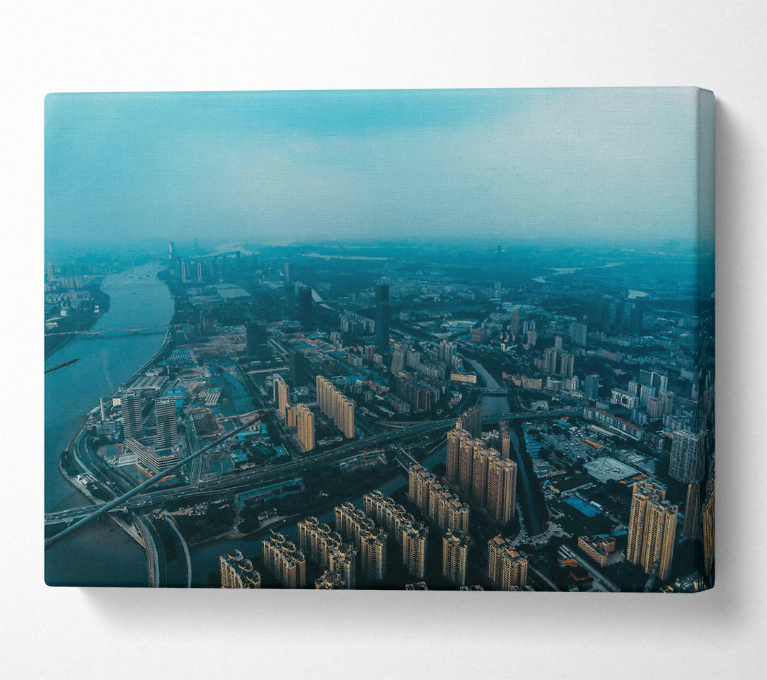  A Canvas Print of Blue Cityscape Canvas Print