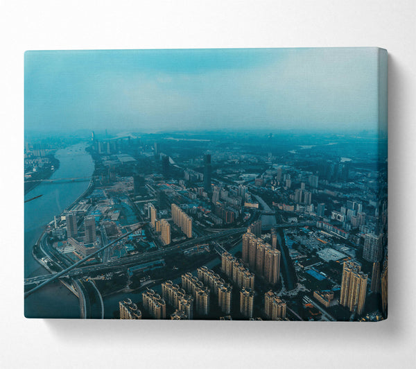  A Canvas Print of Blue Cityscape Canvas Print