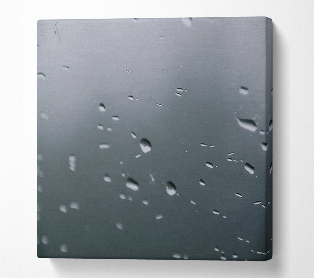  A Canvas Print of Gray Rain Drops Canvas Art