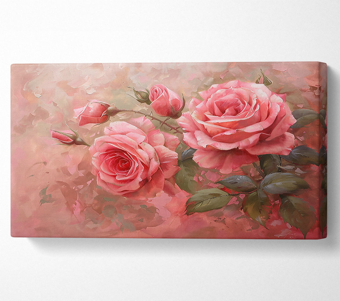  A Canvas Print of Pink Rose Bouquet Canvas Wall Art