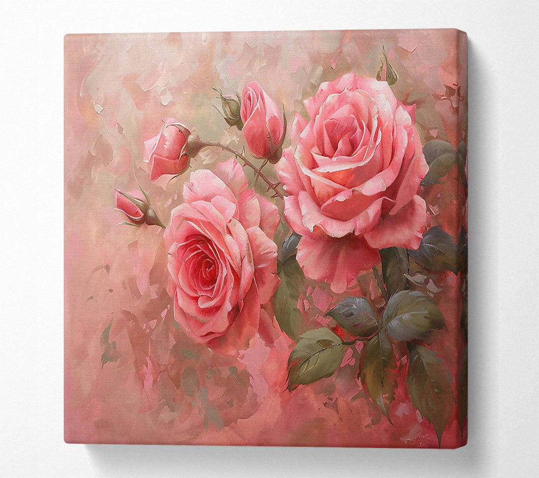  A Canvas Print of Pink Rose Bouquet Canvas Wall Art