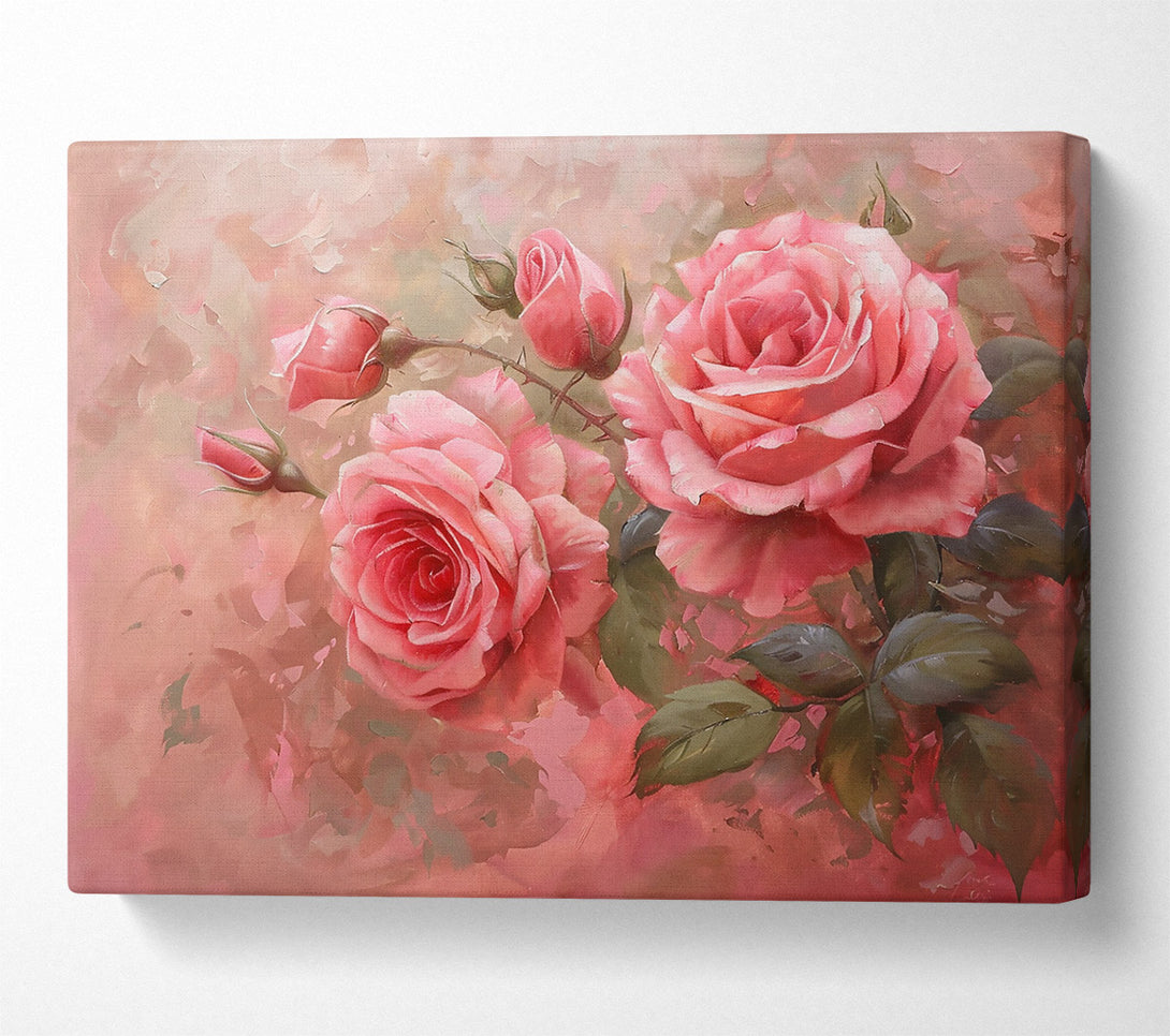  A Canvas Print of Pink Rose Bouquet Canvas Wall Art