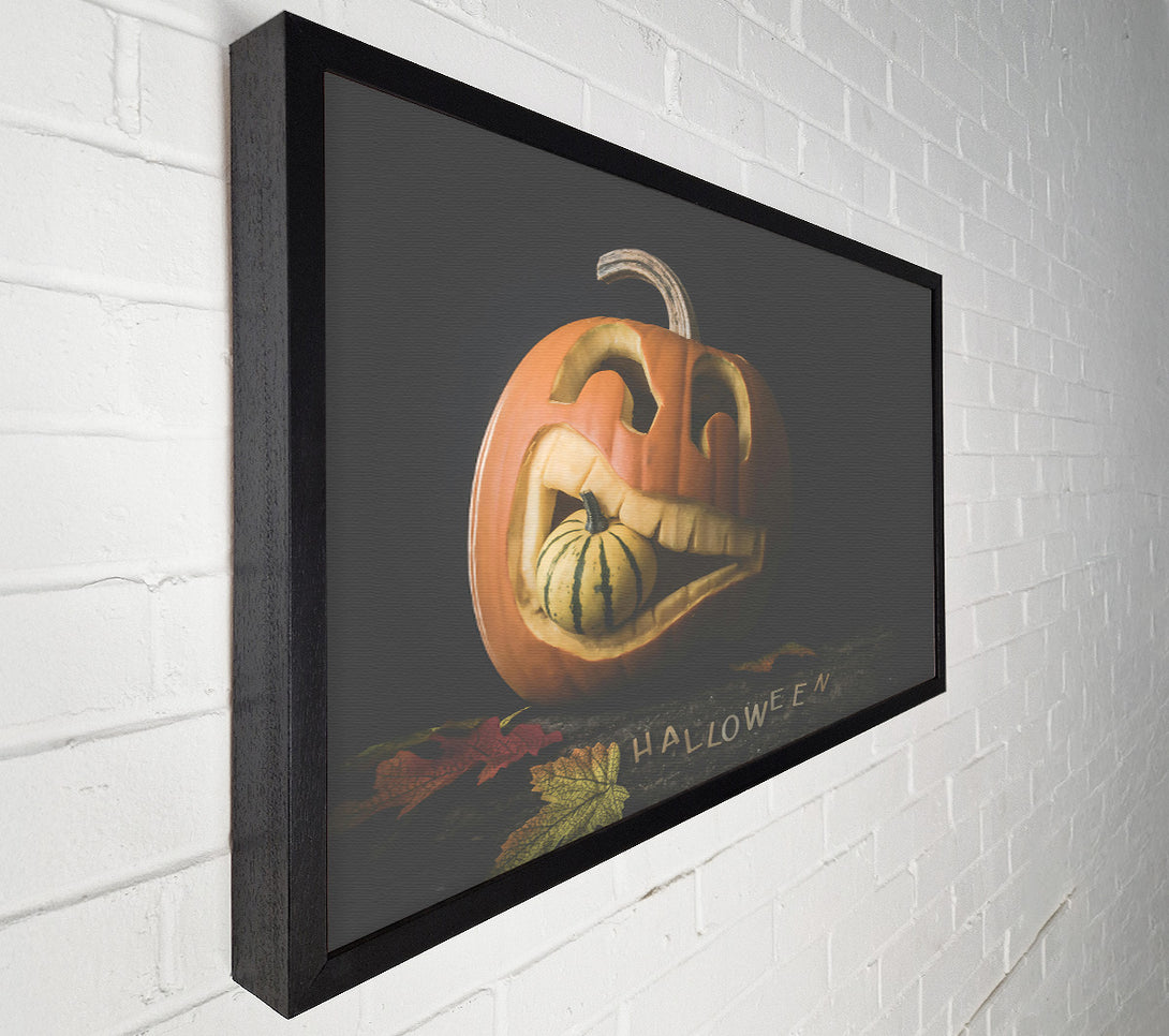  A Canvas Print of Orange Pumpkin Grinning Canvas Wall Art
