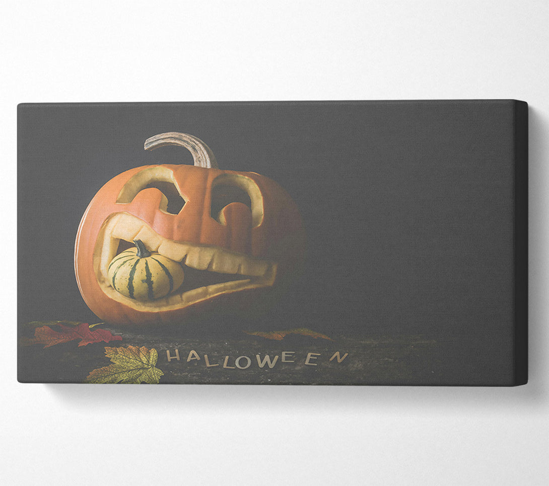  A Canvas Print of Orange Pumpkin Grinning Canvas Wall Art