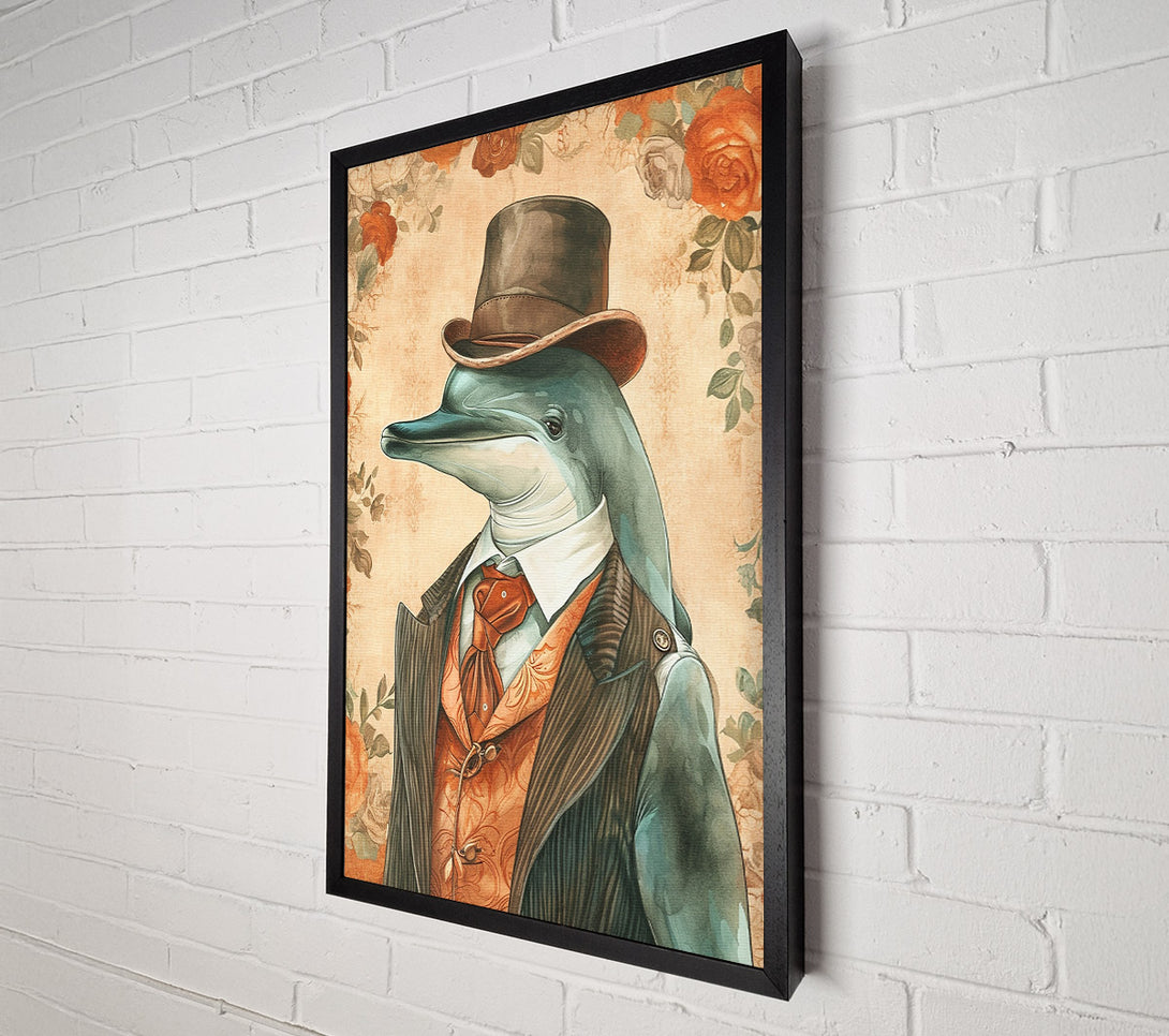 A Canvas Print of Dolphin Gentleman Canvas Wall Art