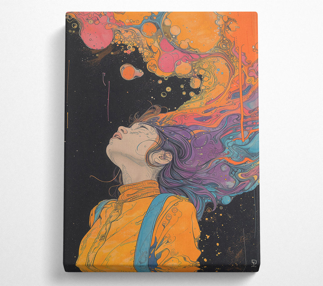  A Canvas Print of Orange Cosmic Dream Canvas Print
