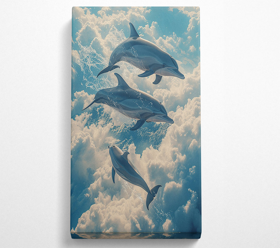  A Canvas Print of Dolphins In The Sky Canvas Art