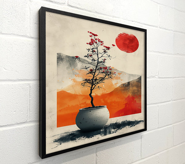 Red Bloom Against Sunset