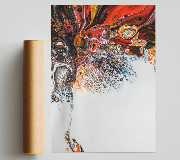 Orange Abstract Swirl Print