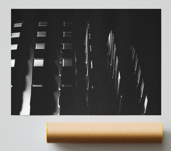 Black Grid Ascent Giclee Print