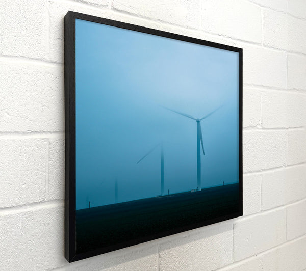 Blue Wind Turbines