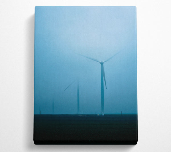 Blue Wind Turbines