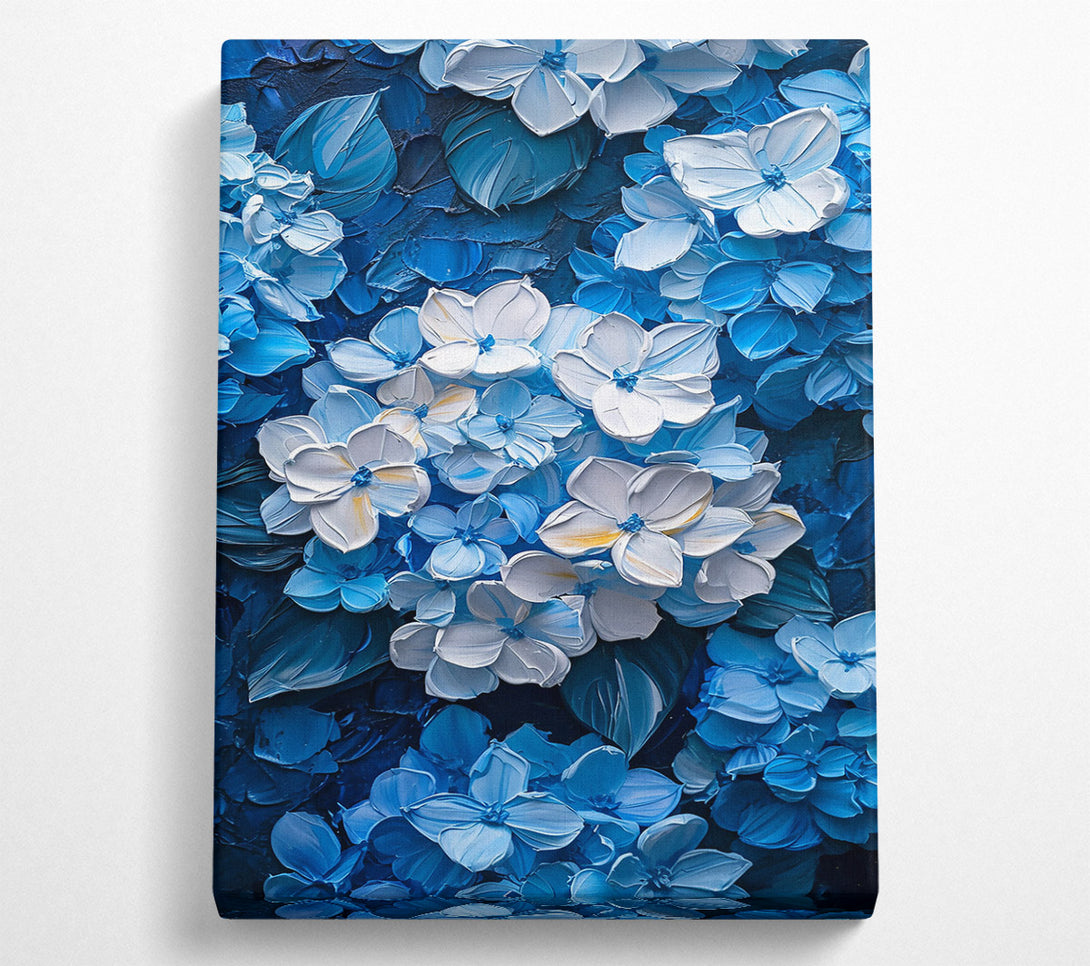  A Canvas Print of Azure Floral Embrace Canvas Wall Art