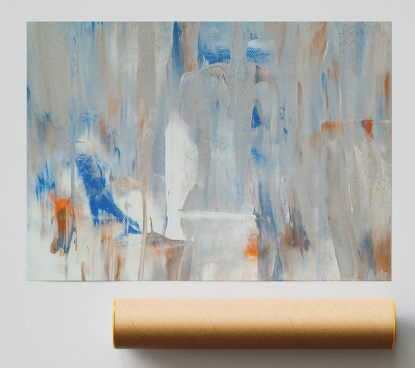 Blue Abstract Layers Poster