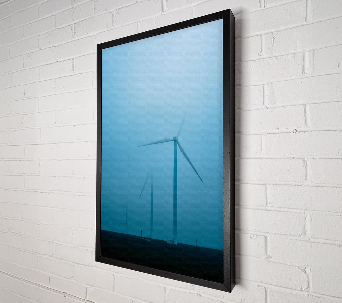  A Canvas Print of Blue Mist Turbines Canvas Print