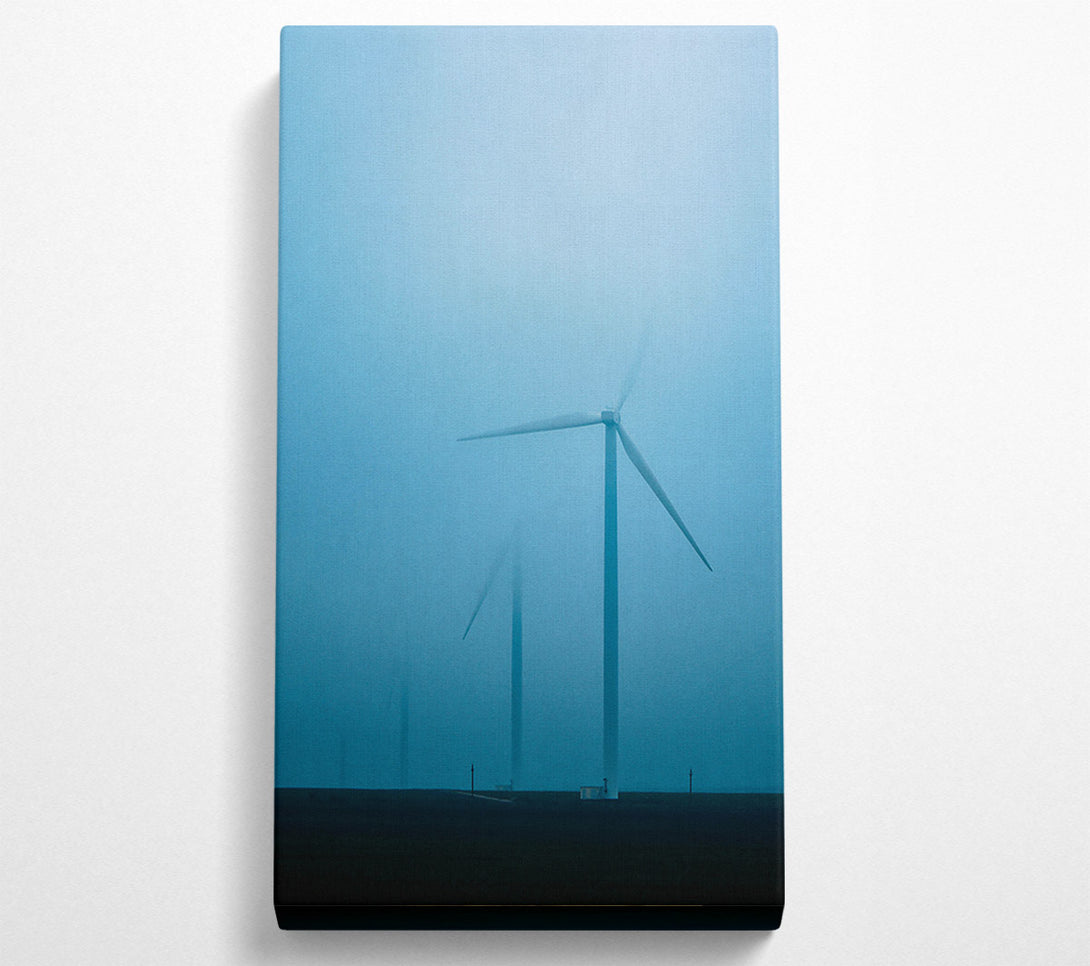 A Canvas Print of Blue Mist Turbines Canvas Print