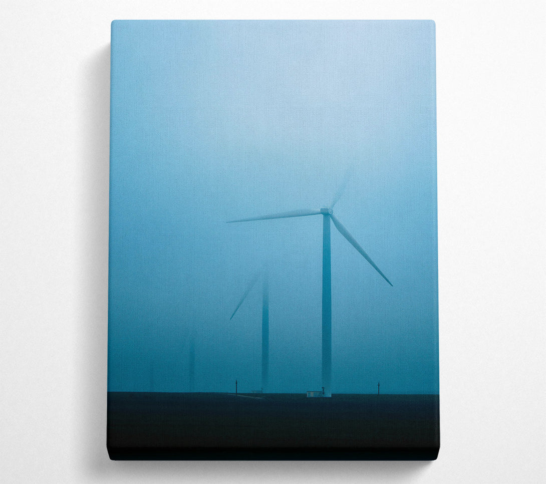  A Canvas Print of Blue Mist Turbines Canvas Print