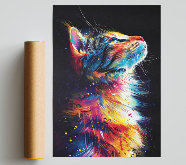 Yellow Dream Cat Print