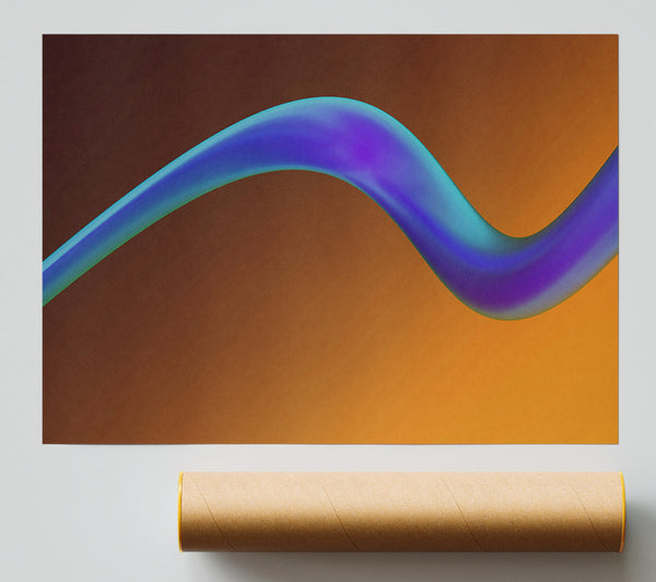 Azure Flowing Curve Poster