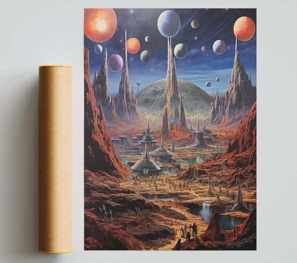 Red Sky Colony Print