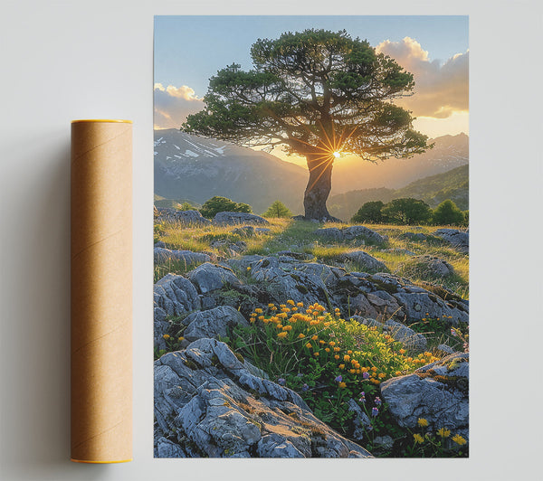 Golden Hour Through Branches Giclee Print