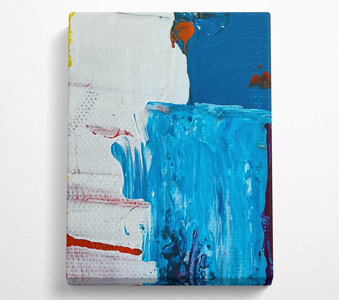  A Canvas Print of Azure Brushstrokes Canvas Wall Art