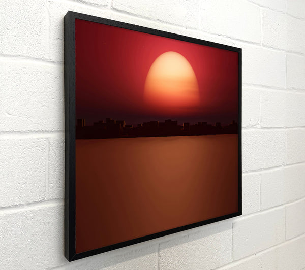 Crimson Cityscape Sunset